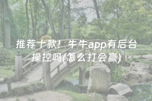 推荐十款！牛牛app有后台操控吗(怎么打会赢)