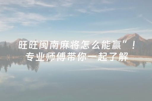 旺旺闽南麻将怎么能赢”!专业师傅带你一起了解（详细教程）-知乎