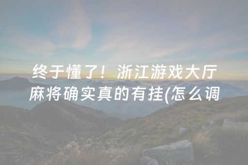 终于懂了！浙江游戏大厅麻将确实真的有挂(怎么调胜率)