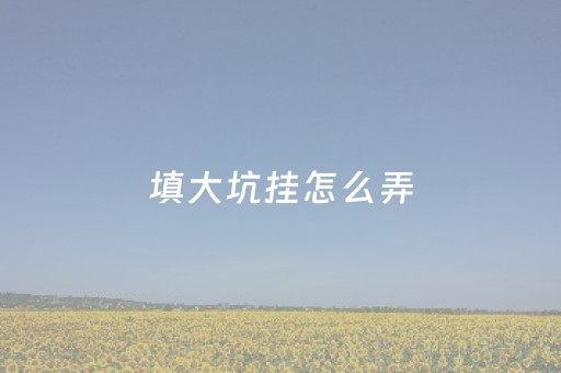 填大坑挂怎么弄（填大坑怎么打法）