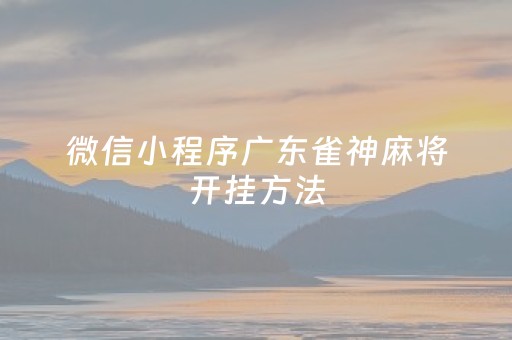 微信小程序广东雀神麻将开挂方法（微信小程序广东雀神麻将怀疑开挂怎么查）