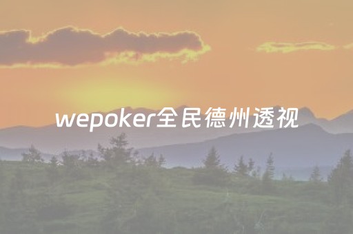 wepoker全民德州透视（wepoker德州 一键透视购买）