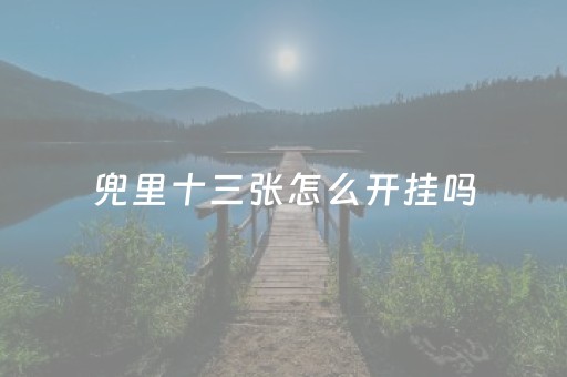 兜里十三张怎么开挂吗（兜里十三张可以开挂吗?）