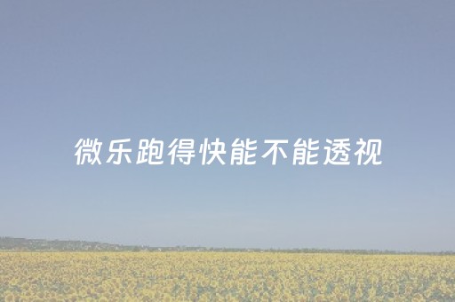 微乐跑得快能不能透视（微乐跑得快透视免费）