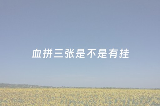 血拼三张是不是有挂（血拼3张）