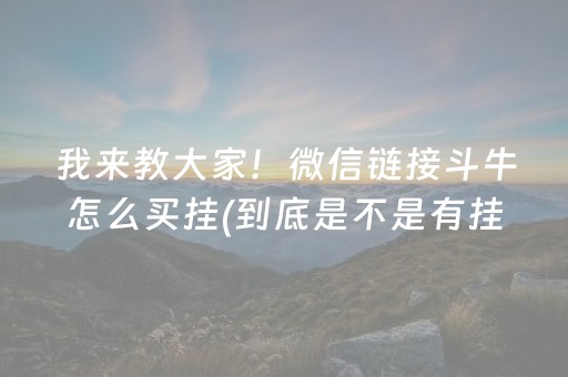 我来教大家！微信链接斗牛怎么买挂(到底是不是有挂)