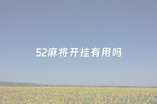 52麻将开挂有用吗（52麻将有没有什么秘诀）