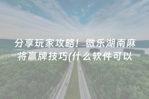 分享玩家攻略！微乐湖南麻将赢牌技巧(什么软件可以赢)