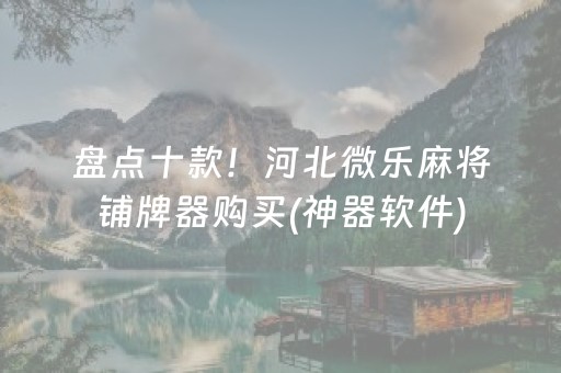 盘点十款！河北微乐麻将铺牌器购买(神器软件)