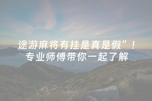 途游麻将有挂是真是假”!专业师傅带你一起了解（详细教程）-知乎