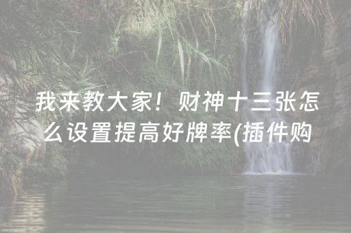 我来教大家！财神十三张怎么设置提高好牌率(插件购买输赢规律)