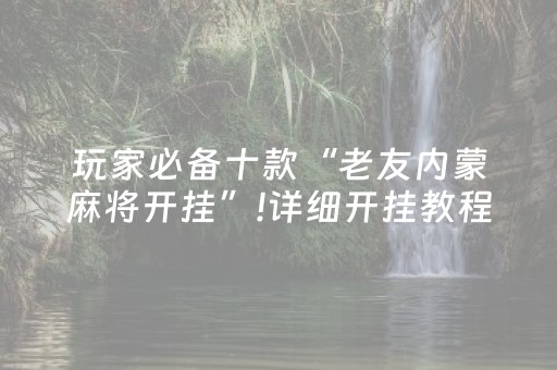 玩家必备十款“老友内蒙麻将开挂”!详细开挂教程-知乎