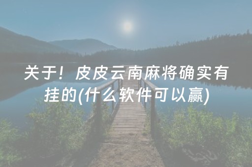 关于！皮皮云南麻将确实有挂的(什么软件可以赢)