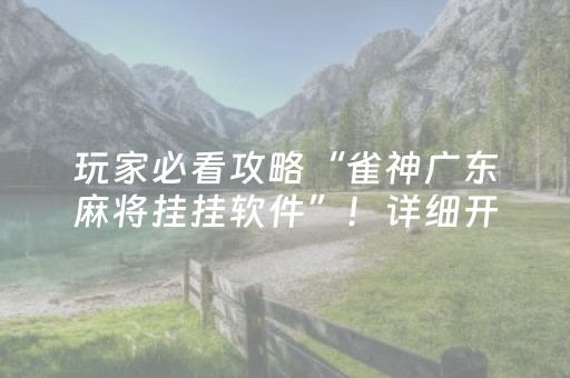 玩家必看攻略“雀神广东麻将挂挂软件”！详细开挂教程（确实真的有挂)-知乎