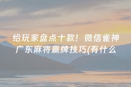 给玩家盘点十款！微信雀神广东麻将赢牌技巧(有什么技巧)