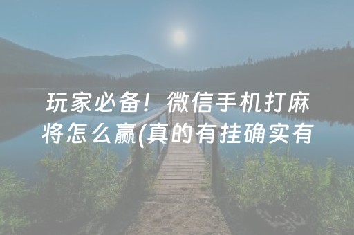 玩家必备！微信手机打麻将怎么赢(真的有挂确实有挂)