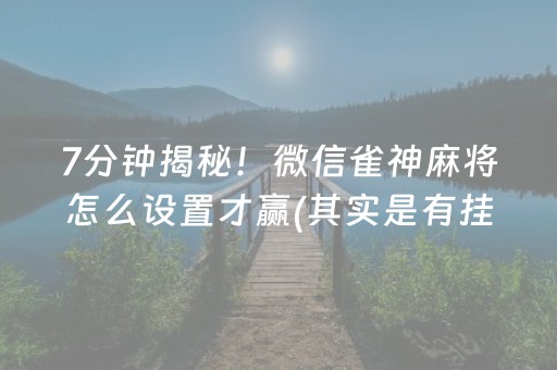 7分钟揭秘！微信雀神麻将怎么设置才赢(其实是有挂的)