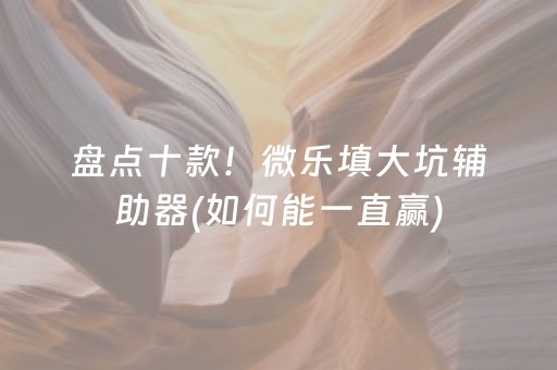 盘点十款！微乐填大坑辅助器(如何能一直赢)