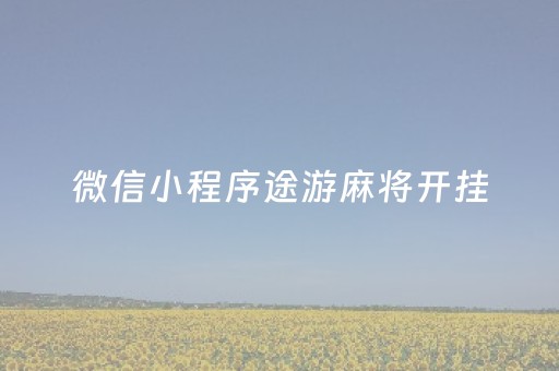 微信小程序途游麻将开挂（微信小程序途游麻将开挂会封号吗）