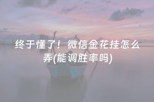 终于懂了！微信金花挂怎么弄(能调胜率吗)