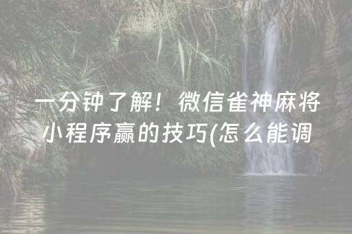 一分钟了解！微信雀神麻将小程序赢的技巧(怎么能调好牌)