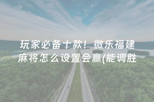 玩家必备十款！微乐福建麻将怎么设置会赢(能调胜率吗)