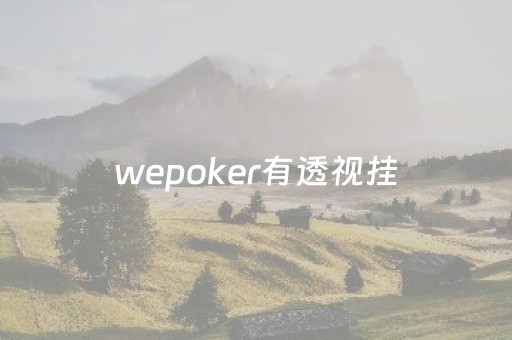 wepoker有透视挂（wepoker透视挂真的假的）