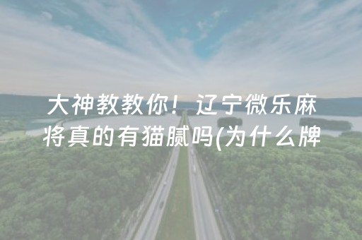 大神教教你！辽宁微乐麻将真的有猫腻吗(为什么牌一直很差)