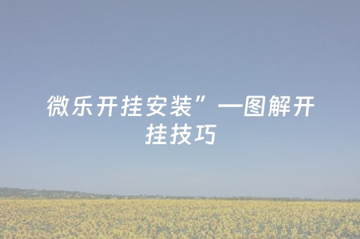 微乐开挂安装”—图解开挂技巧（微乐开挂教程）