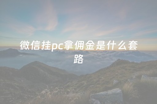 微信挂pc拿佣金是什么套路（vx挂pc是什么意思）