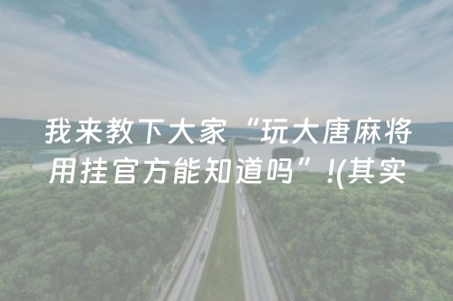 我来教下大家“玩大唐麻将用挂官方能知道吗”!(其实确实有挂)-知乎