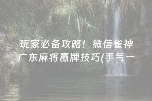 玩家必备攻略！微信雀神广东麻将赢牌技巧(手气一直很差)