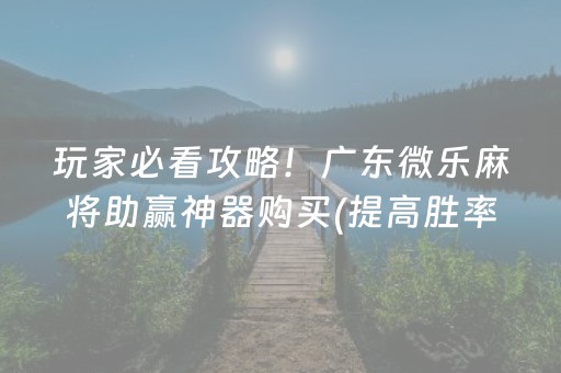 玩家必看攻略！广东微乐麻将助赢神器购买(提高胜率方法)