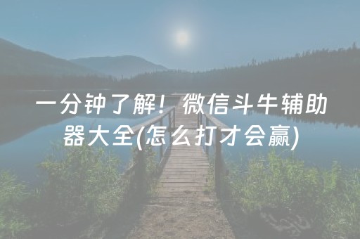 一分钟了解！微信斗牛辅助器大全(怎么打才会赢)