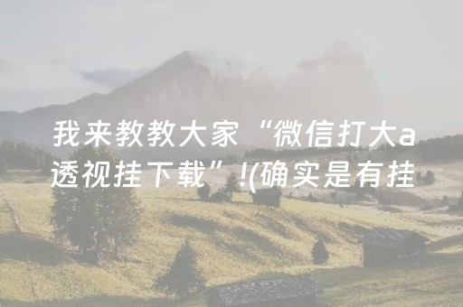 我来教教大家“微信打大a透视挂下载”!(确实是有挂)-知乎