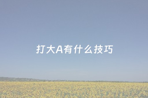 打大A有什么技巧（打大a有什么技巧吗）