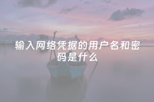 输入网络凭据的用户名和密码是什么（输入网络凭据的用户名和密码是什么win10）