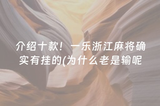 介绍十款！一乐浙江麻将确实有挂的(为什么老是输呢)