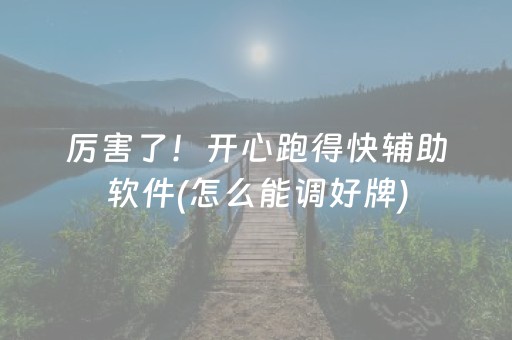 厉害了！开心跑得快辅助软件(怎么能调好牌)