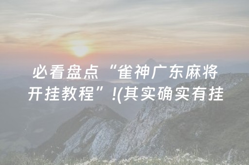 必看盘点“雀神广东麻将开挂教程”!(其实确实有挂)-知乎