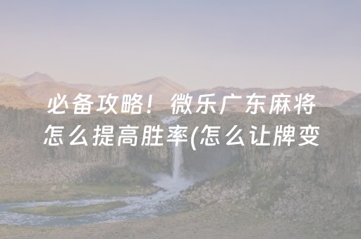 必备攻略！微乐广东麻将怎么提高胜率(怎么让牌变好)