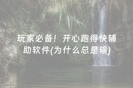 玩家必备！开心跑得快辅助软件(为什么总是输)