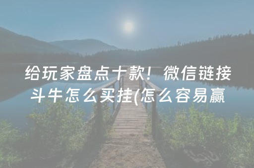 给玩家盘点十款！微信链接斗牛怎么买挂(怎么容易赢)