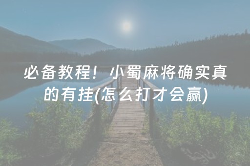 必备教程！小蜀麻将确实真的有挂(怎么打才会赢)