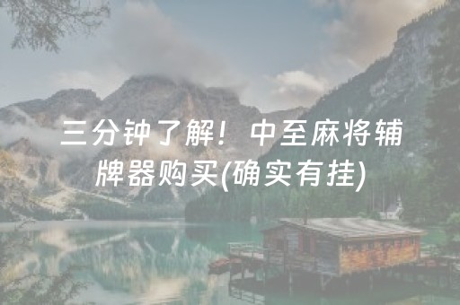 三分钟了解！中至麻将辅牌器购买(确实有挂)