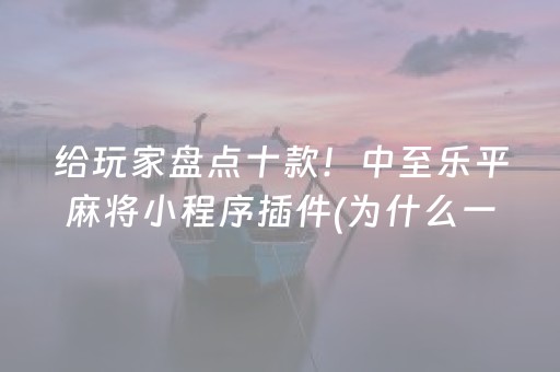 给玩家盘点十款！中至乐平麻将小程序插件(为什么一直输)