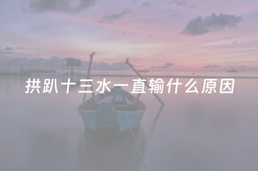 拱趴十三水一直输什么原因（为什么拱趴十三水会一直输）