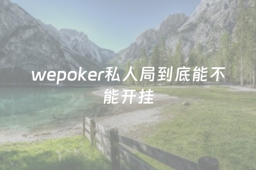 wepoker私人局到底能不能开挂（wepoker可以吗）