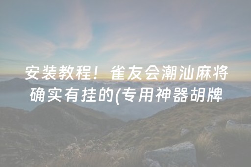 安装教程！雀友会潮汕麻将确实有挂的(专用神器胡牌技巧)