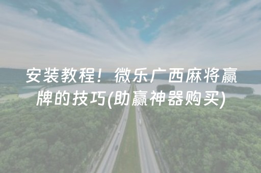 安装教程！微乐广西麻将赢牌的技巧(助赢神器购买)